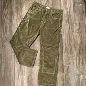 Free People Green Corduroy Wide Leg Pants